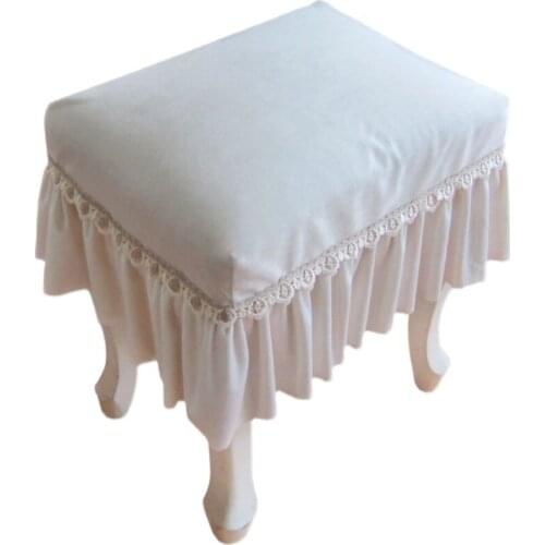 Simple solid color rectangle makeup stool cover piano bench cover decorative dustproof cover