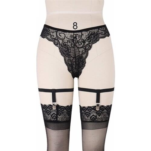 Adjustable Polyester Leg Harness Garters Sexy Temptation of Stockings Lingerie Black Thigh Garters Gothic Sock Garters P0034