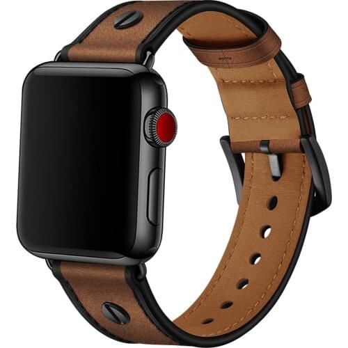 Genuine Leather Strap for Apple Watch SE Band Series 6 5 4 3 2 Replacement Classic Bracelet Belt for iWatch 40mm 44mm 38mm 42mm