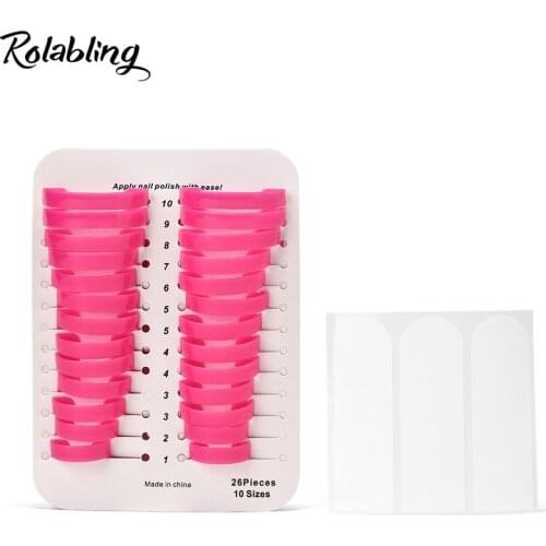 Rolabling 26pcs 10Size Nail Polish Glue Model Spill Proof Protector Tools