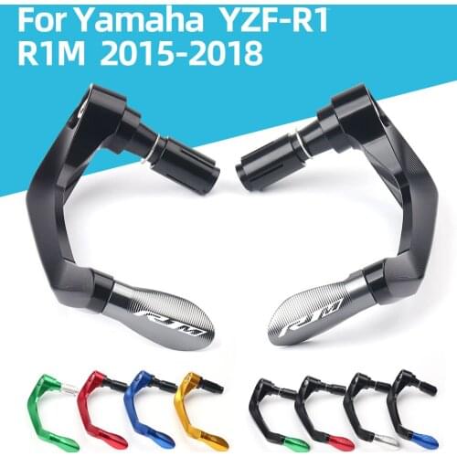 With Logo For Yamaha YZF-R1 R1M 2015 2016 2017 2018Motorcycle 7/8"22mm Handlebar Grips Guard Brake Clutch Levers Guard Protector