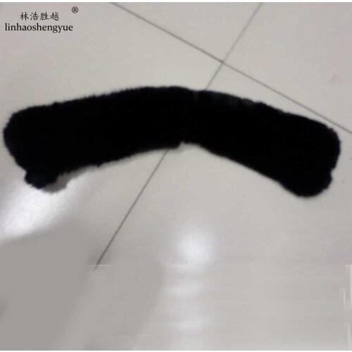 Linhaoshengyue Real Natural Rabbit Fur Collar 60cm to 65cm Long