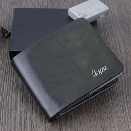 Top Quality Black Genuine Leather Car Logo Document Bag Wallet Card Package For Vespa Car Styling Car Accessories