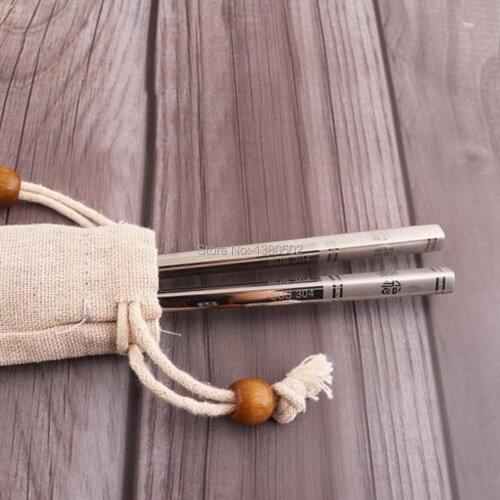 1 pair 304 Stainless Steel Chinese Culture Laser engraving Blessing Sushi Chopsticks Chinese Sticks for food