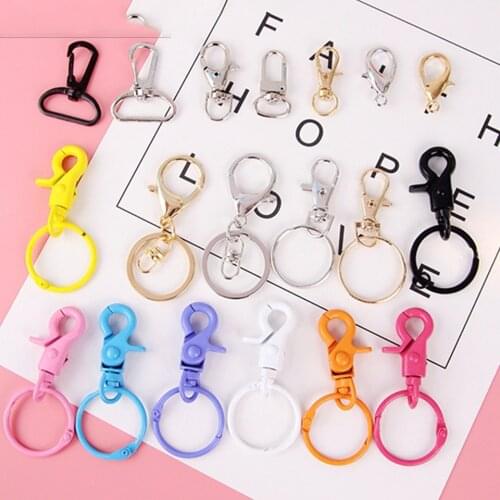 2Pcs Metal Swivel Clasp Key Ring Metal Lobster Claw Clasp Hook Charms Key Ring Lanyard Keyrings Keychain Jewelry DIY Accessories