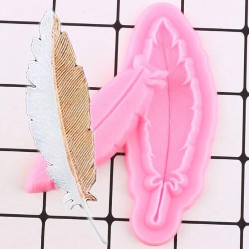 3D Bird Feathers Silicone Mold Cake Border Fondant Mould Cupcake Topper Chocolate Gumpaste Molds Candy Polymer Clay Resin Molds