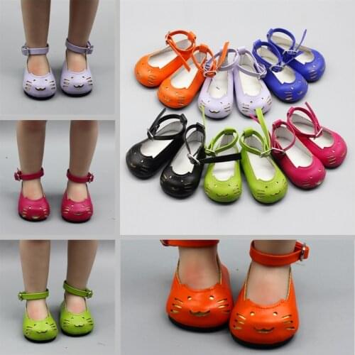 Doll Accessories 7cm Cute Cat Mini Dolls Shoes for 43cm Reborn Bebe 18 inch Girl Doll Aslo for 1/3 BJD Doll Shoe