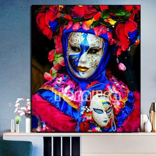 Diy diamond full square round Drill Diamond Painting Venice mask man cross stitch 5D Diamant mosaic rhinestones embroidery decor