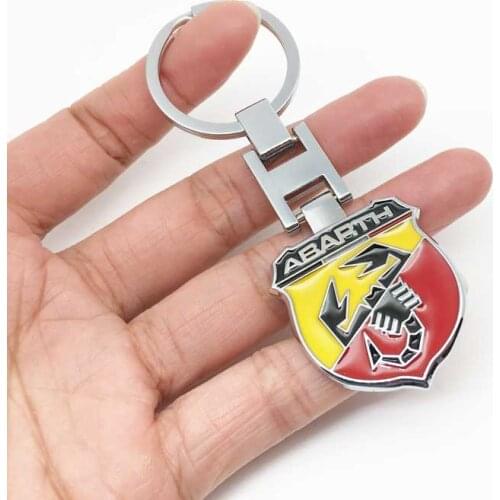 Car Styling 3D Metal Abarth Scorpion logo Emblem Car Keychain Key Chain Key Rings For Fiat Punto Ducato Palio Bravo 124/125/500