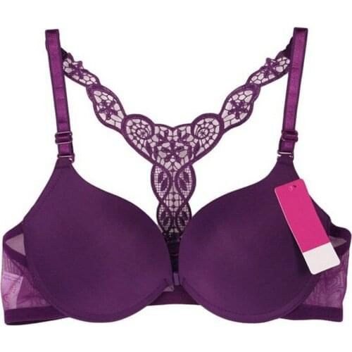 Womens Sexy Front Closure Lace Racer Back Push Up Seamless womens Bra Racerback Bra underwear