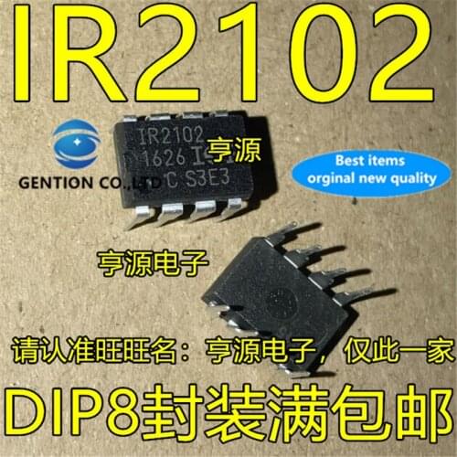 10Pcs IR2102PBF IR2102 DIP-8 Bridge driver chip in stock 100% new and original