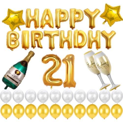 Number Balloons Helium Gold Rose Gold Foil Baloon Flying Air Balls Figures Beads For Birthday Party Decoration Adult