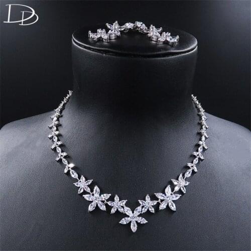 DODO Lovely Blossom Necklace & Earrings For Women Wedding Bridal Fine Jewelry Sets High Quality AAA Zircon Bijoux Femme D15179
