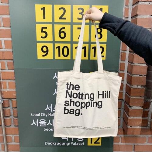 Women Canvas Shopping Bag Notting Hill Books Bag Female Cotton Cloth Shoulder Bag Eco Handbag Tote Reusable Grocery Shopper Bags
