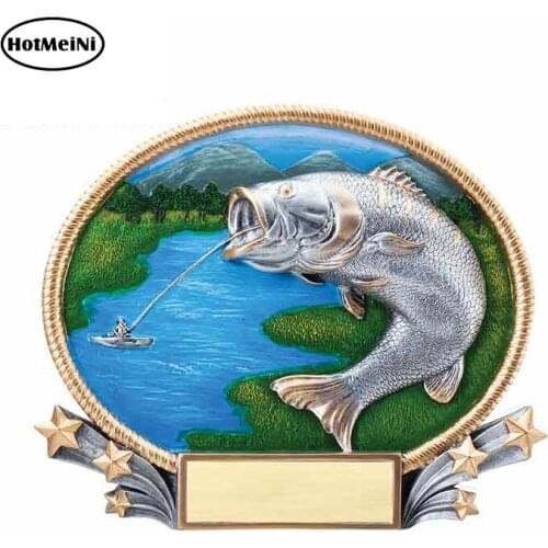 HotMeiNi 13cm x 10.8cm for Oval Plates Trophy Fishing Logo Car Stickers Vinyl JDM Bumper Trunk Truck Graphics VAN Fine Decal