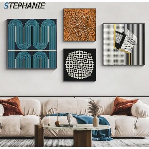 Vision Art Canvas Poster Print Modern Home Decor Abstract Wall Art Nordic Living Room Square Combination Decoration Painting