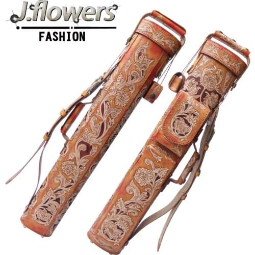 JF6-AB008 Billiard Case Top Handmade 88*14cm Oval Embroidery Bag 6 Holes 2B4S Genuine Leather Case Accessories