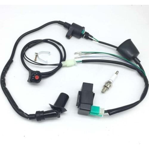 Wiring Loom Harness Kill Switch Ignition Coil CDI for 50cc - 160cc Pit Dirt Bike