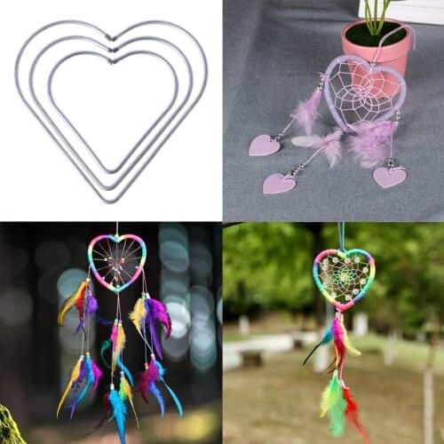 Heart Metal Dream Catcher Dreamcatcher Ring Macrame Craft Hoop DIY Accessories 090C