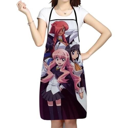 Zero No Tsukaima Pattern Anti-Fouling Kitchen Aprons For Men Women Household Cleaning Cooking Baking Waist Bib 68x95cm 50x75cm