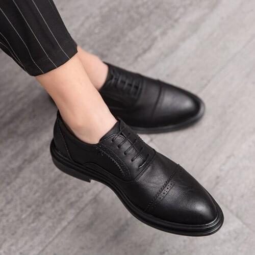 Plus size mens formal Italian brand business shoes mens Oxford leather curly brown dress mens elegant shoes zapatillas hombre