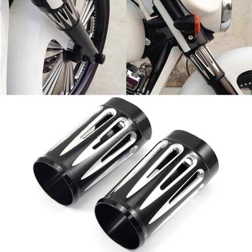 Motorcycle For Harley Touring FLT Edge Black Front Fork Boot Slider Shock absorber support rod Cover Cowl 1980-2017 16 15 14 13