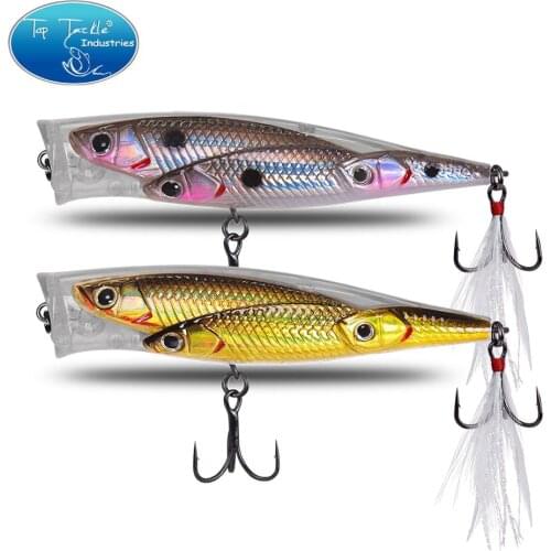 Floating popper fishing lure for pike bass Topwater Plastic 80mm 10g artifical ABS plastic CF LURE fishing bait