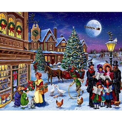 Christmas Gift Cross Stitch Kit Needlework Craft Set Cotton Thread Canvas Printed Home Decor Christmas Gift New Design