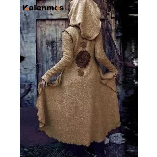 Medieval Jackets Women Coats Gothic Long Plus Size Retro Lolita Maxi Wool Blends Punk Cosplay Costume Large Party Masquerade