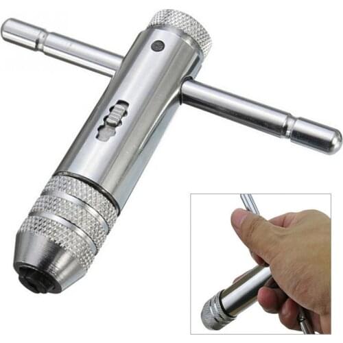 T-shaped Ratchet Wrench M3-M8 M5-M12 Adjustable Thread Metric Tap Wrenches Extended Type Tapping Wrench Adjustable