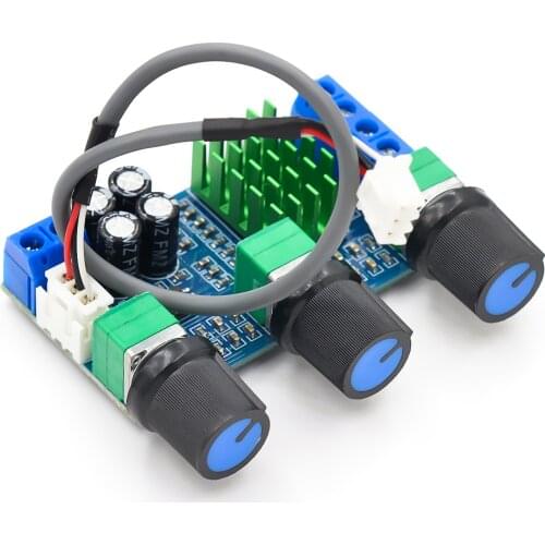 DC 12V 24V 80W x 2 Dual Channel Digital Audio TPA3116D2 Treble Bass Regulating Preset Pre Amplifier Board Module XH-M567
