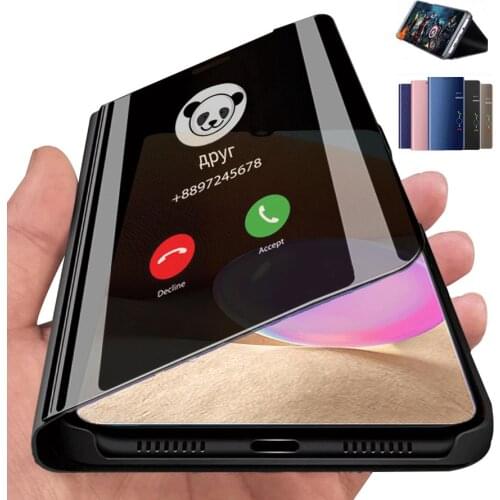 Smart Mirror Flip Case On For Samsung Galaxy A32 Anti-Coque Cover Shell for Samsung A52 A72 A12 A02 A02s A 32 stand phone case
