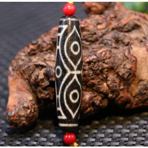 Unique Style Magic Power Tibetan Agate 6 Dragon Eye dZi Bead Pendant Amulet UP22