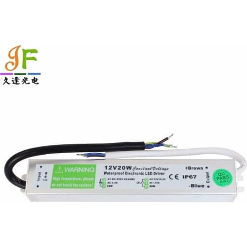 12V 20W Waterproof Electronic LED Driver IP67 Transformer Power Supply outdoor power for 5050 3528 led strip