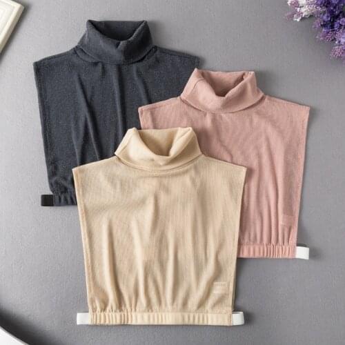 2021 Polyester Turtleneck Detachable Collar for Women Polyester Sweater False Collars Female Solid Color Fake Collar Neckwear