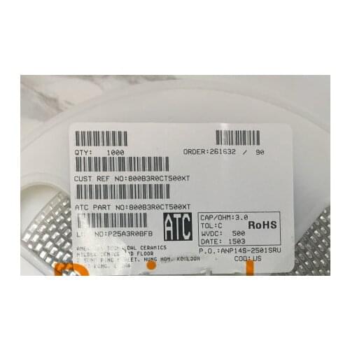 800B3R0CT500XT Chip high frequency capacitor ATC 3225 1210 3PF 500V