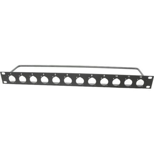 High quality patch panel with binding wire stents for 11 x XLR or Speakon 1UK/12 19"