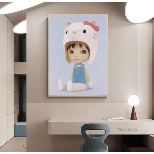 Janpanese Painter Funny Cartoon Oil Painting Hand Made On Canvas Graffiti Art Oil Painting For Kids Wall Decoration