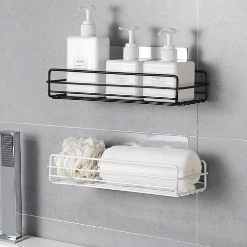 Iron Work Bathroom Shelf Shower Gel Storage Shelf Toilet Non-perforating Toiletries Organizing Shelf Soap Shelf Box