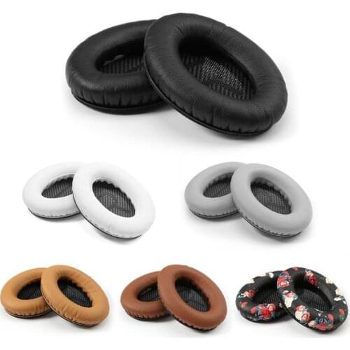 1Pair Replacement L/R Earpads for Bose Headphones Leather Memory Foam Cushion for Bose QC25 QC2 QC15 AE2 Bose Ear Pads Headset