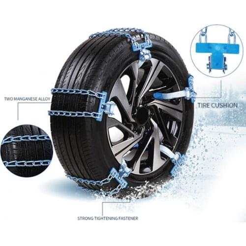 Car Tyre Winter Roadway Safety Tire Snow Adjustable Anti-skid Safety Snow Chain Double Snap Skid Wheel Chains For Truck Car SUV
