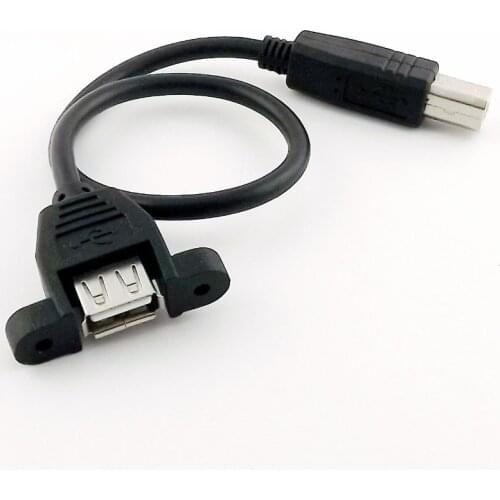 1pc USB 2.0 A Female Panel Mount to USB 2.0 B Male Socket Printer Connector Cable Cord 30cm/50cm/1m