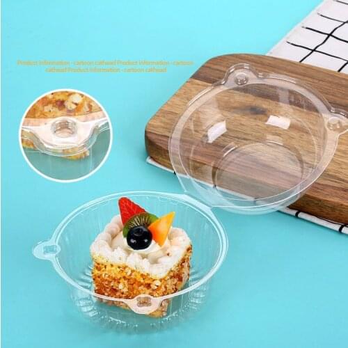 100pcs Clear Plastic Single Cupcake Cake Case Muffin Dome Holder Box Container