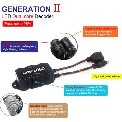 2Pcs High Quality LED CANBUS Decoder H1 H4 H7 H11 H13 9005 9006 9007 Car Light Error Free Canceller Wiring And Load Resistor