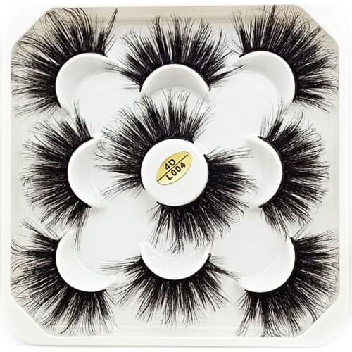 5 Pairs 25 mm 3d Mink Lashes Bulk Faux with Custom Box Wispy Natural Mink Lashes Pack Short Wholesales Natural False Eyelashes