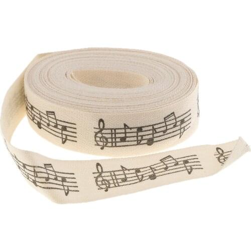 5 Yards Musical Note Printed Fabric Ribbon Gift Package Craft Decor 15mm
