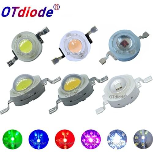 50pcs LED 1w 3w High Power LED Chip, RGB Red Green Blue Yellow Cold White Nature White Warm White Light Source