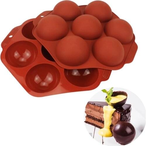 7-Cavities Half Sphere Silicone Cake Mold DIY Chocolate Baking Mold S Pudding Jelly Decorating Tools Pastry Cookies Bakeware
