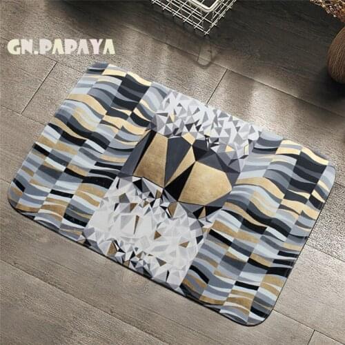 Abstract Geometric stripe Bathroom Floor Mats Toilet Rugs Kitchen Area Rug Pads Absorbent Front Door hippies Matscarpet