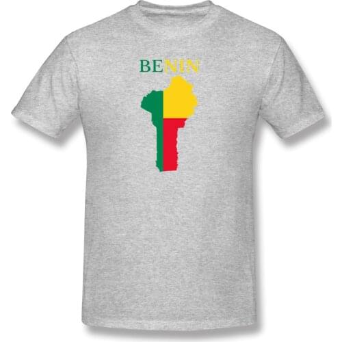 Benin Map Flag Funny Novelty Mens Basic Short Sleeve T-Shirt R282 Tops Tees European Size